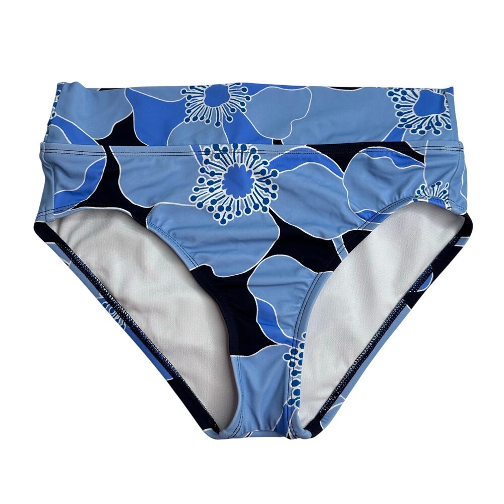 Draper James NWT Blue Black Floral Bikini Bottom Swimsuit Swimwear Small S Swim